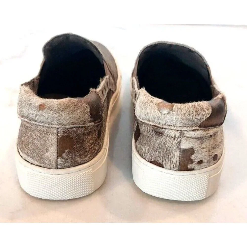 Corkys Womens Pine Top‎ Hair On Slip On Fashion Sneaker (Bronze) Size 9